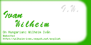 ivan wilheim business card